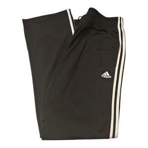 Men’s Adidas  Black Track Pants with White Accents Sz LARGE